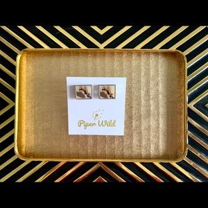 Handcrafted Stud Earrings Titled “Lady Boudoir”